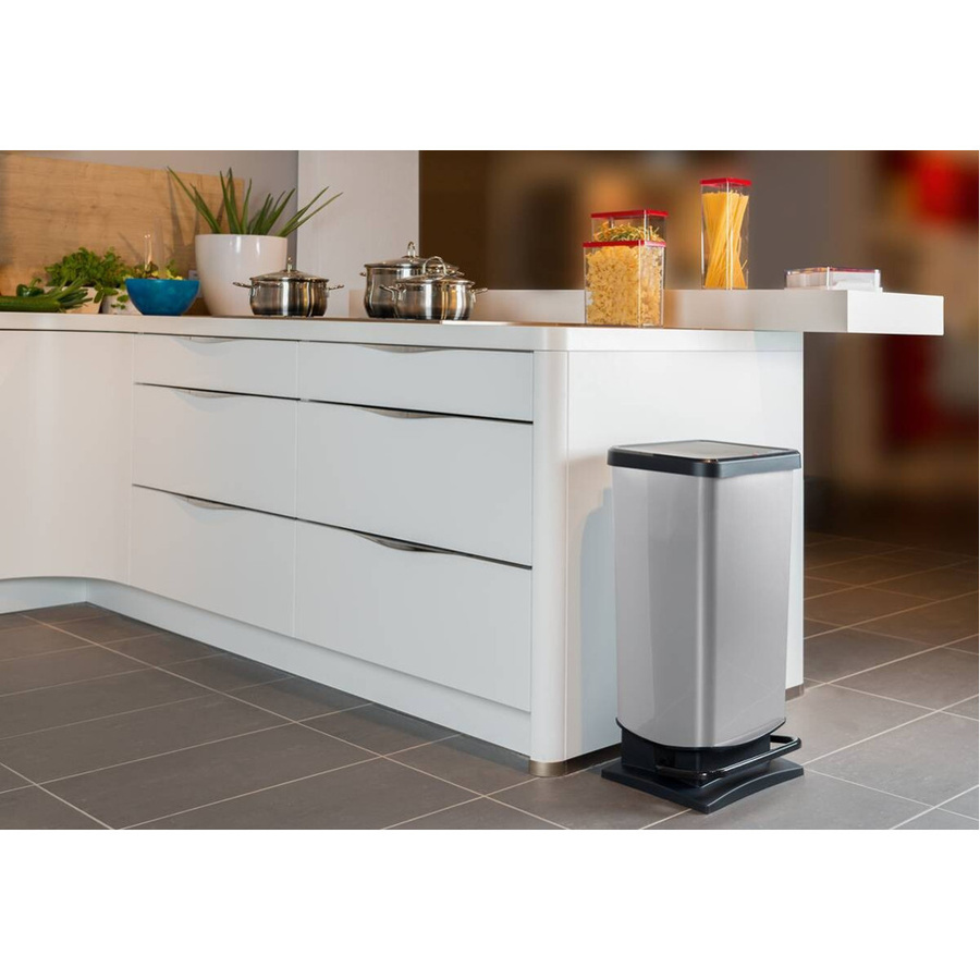 Rotho Treteimer Paso 40 Silber B/H/T: 29,5 x 67,6 x 35,3 cm - Bild 2