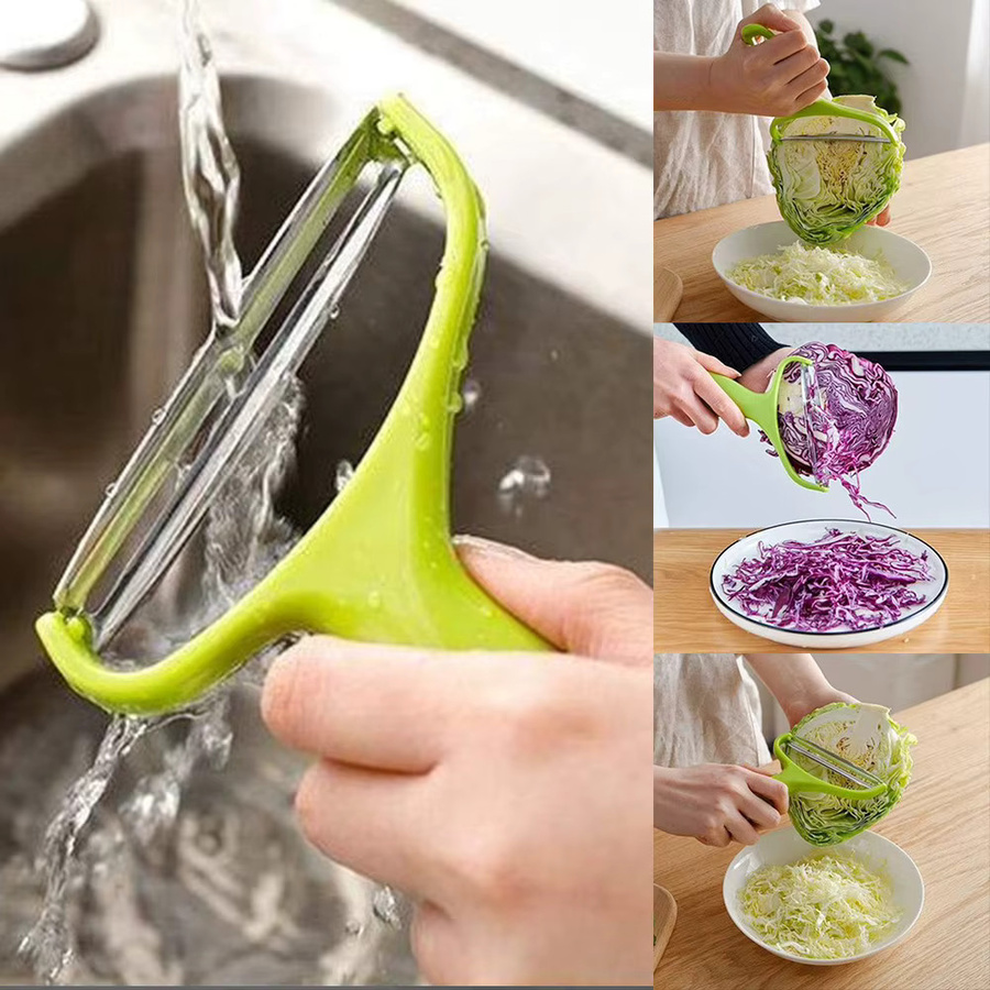 LEENKEA Weithals-Gemüseschäler in Grün für Obst, Gemüse und Kohl - Bild 4