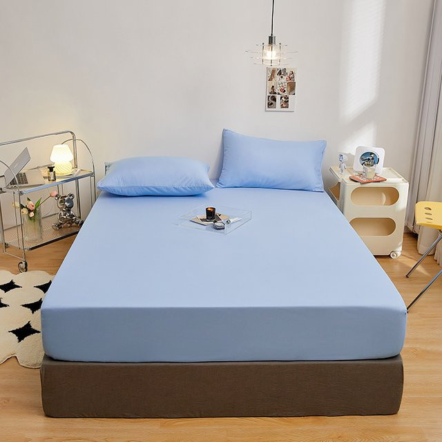 Kuup 3-teiliges Queen-Size-Bettwäsche-Set aus Polyester in Blau mit Spannbettlaken und Kissenbezügen, Maße: 150 x 200 cm - Bild 1