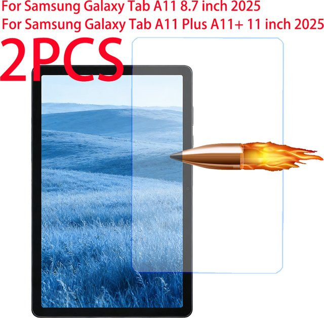 2 Stück Samsung Galaxy Tab A11 Plus A11+ 11 Zoll und Galaxy Tab A11 8,7 Zoll Displayschutzfolie aus gehärtetem Glas, transparent - Bild 1