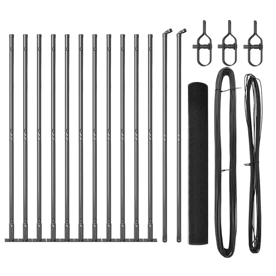 vidaXL Zaunpfosten aus Stahl und PVC in Grau, B/T/H: 1,6 x 1,6 x 120 cm - Bild 2