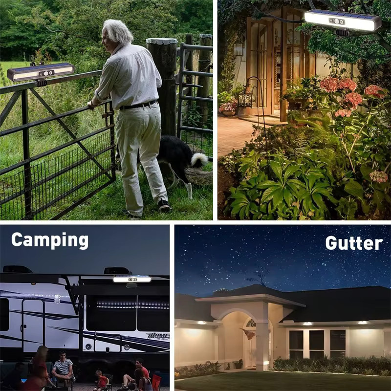 Solarbetriebene Clip-on-Bewegungsleuchten für den Außenbereich mit 36 LEDs in Schwarz, wasserdichte LED-Zaunleuchten für den Garten mit Bewegungssensor und kühlem Weißlicht - Bild 6