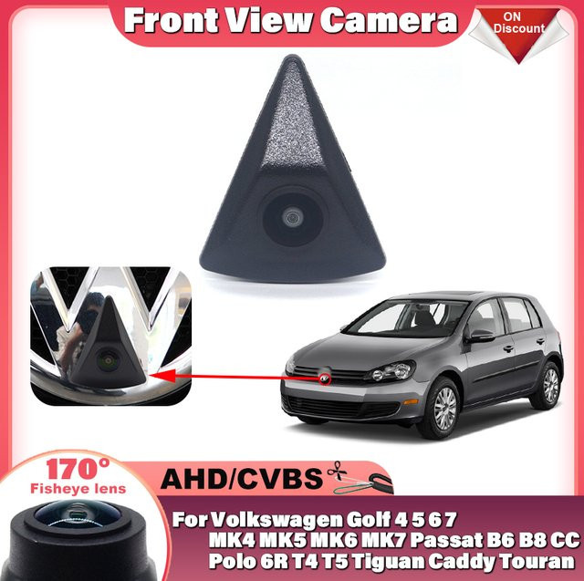 CARBAOHUI 1080P Full HD Frontkamera mit 170 Grad Sichtfeld für Volkswagen VW Golf Passat Polo Tiguan Caddy Touran in Schwarz - Bild 1
