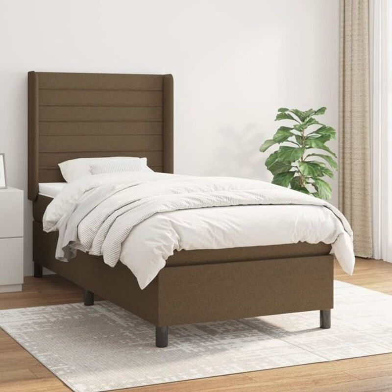 Vidaxl Boxspringbett mit Matratze aus Stoff in Braun, B/T/H: 80 x 200 x 118 cm - Bild 1