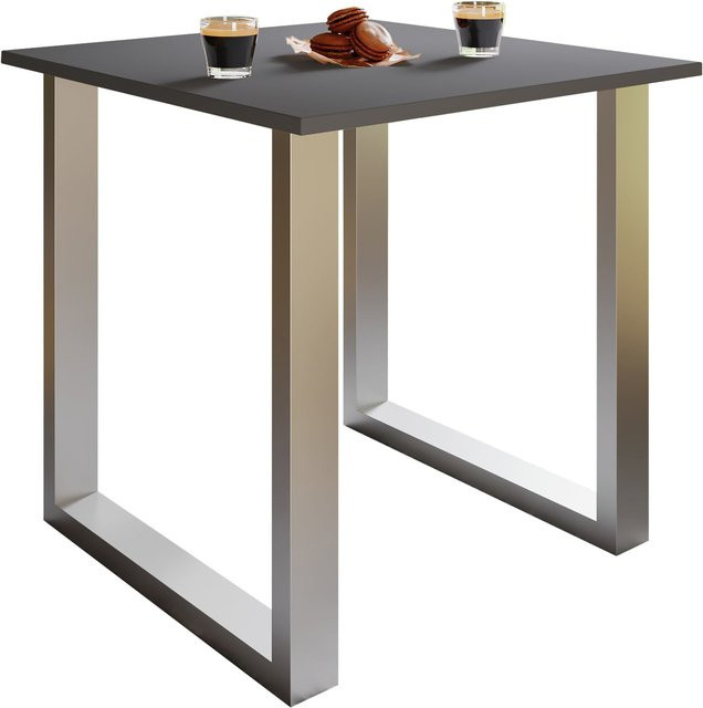 VCM Esstisch Xona U aus Holz mit Holzstruktur-Nachbildung, H x B x T: 76 x 80 x 50 cm - Bild 1