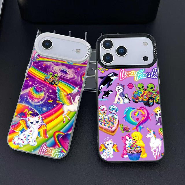 L-Lisa Frank Handyhülle für iPhone 11 bis iPhone 17 Air Pro Max, bunt, rutschfest und Anti-Fingerabdruck-Schutz - Bild 1