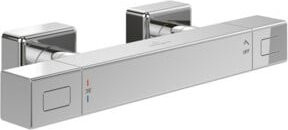 Villeroy & Boch Brausethermostat für die Dusche, Wandmontage, eckiges Design, Chrom - Bild 1