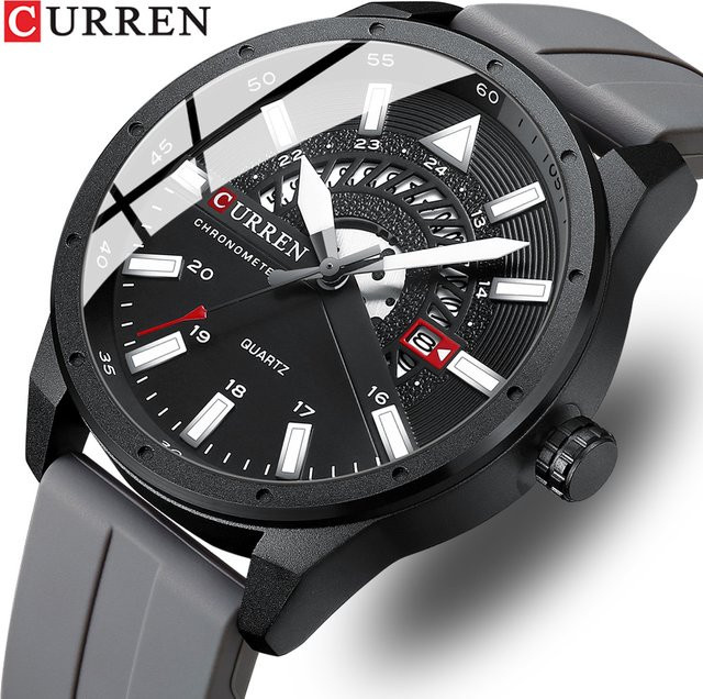 CURREN Armbanduhr, Quarz, Leder, Blau, Herren - Bild 1