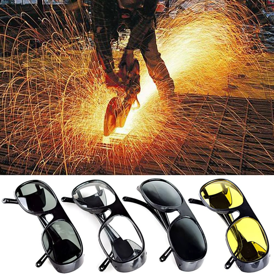Mehrfarbige Schweißbrille als langlebige Augenschutzbrille für Lötarbeiten und Lichtbogenschweißen, Staubdicht und Anti-Schlag, Farbe: Gelb - Bild 3