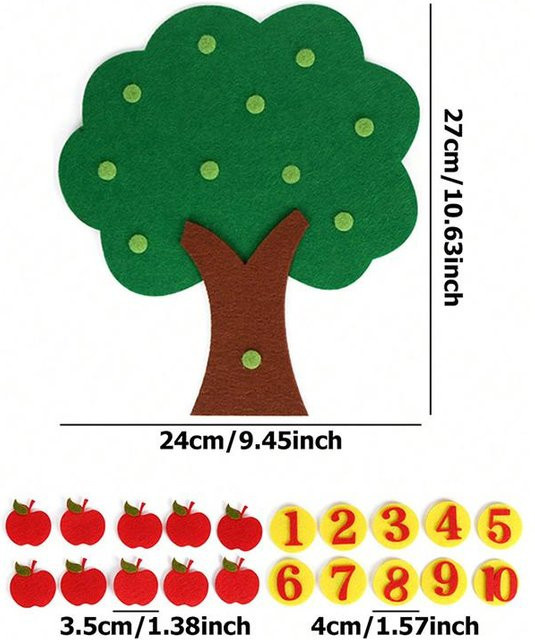 OKEJOLLY Mathespielzeug, Filz, Montessori Lehrmittel - Bild 1