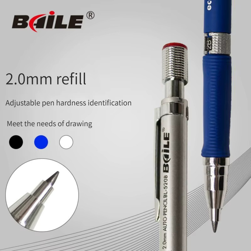 2,0 mm Druckbleistift-Set mit 2B-Minen in Schwarz und Farben für Schule, Kunst und Zeichnen - Bild 2