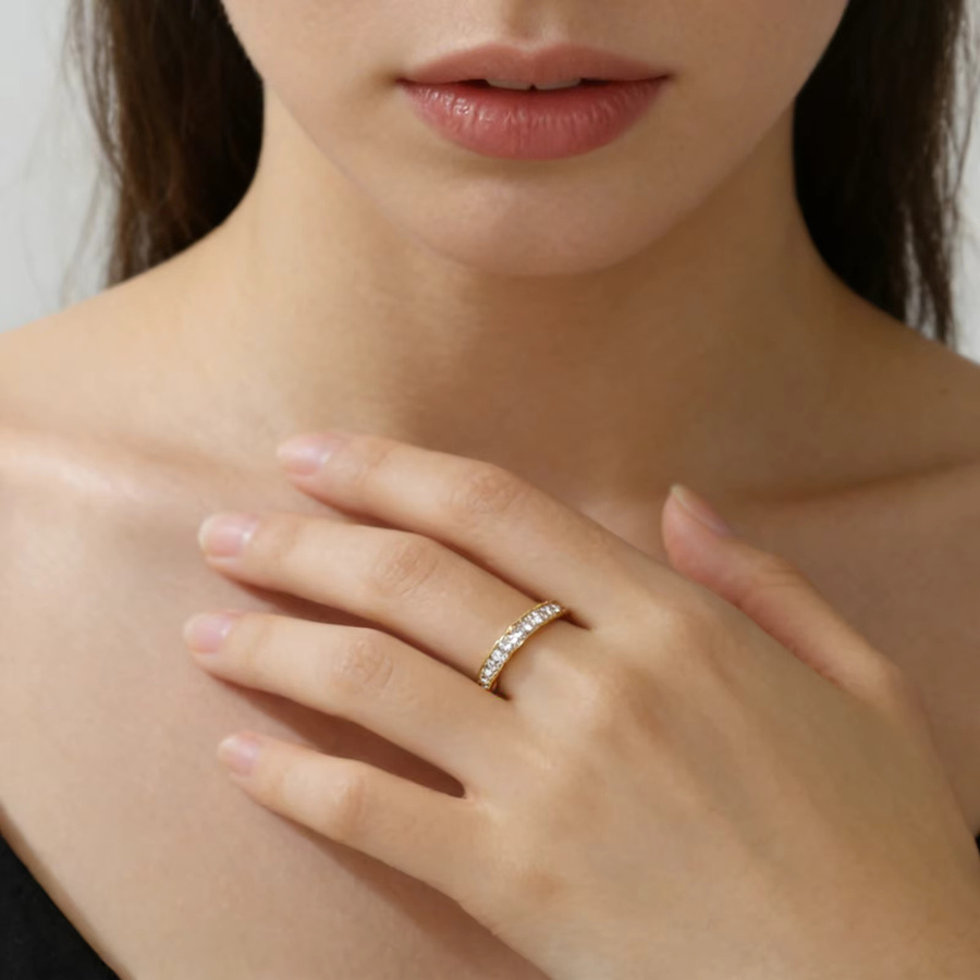 Skyrim Ring Edelstahl, Goldfarben, Zirkonia, Damen und Herren - Bild 2