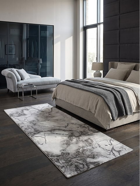 Kurzflor Läufer SVEDA Kadima Design in Grau mit Steinoptik, B/T: 80 x 150 cm - Bild 1