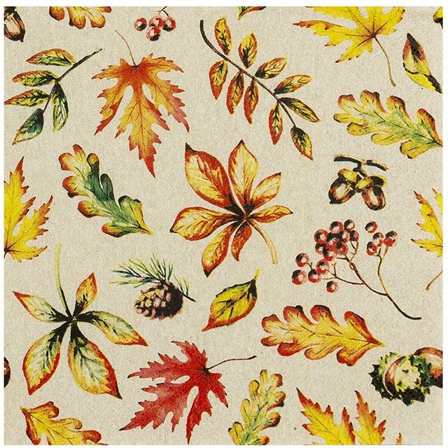Serviette Blätter Natur von HOME FASHION in Rot aus Papier für den Herbst - Bild 1
