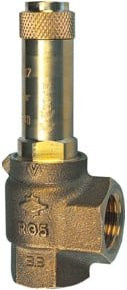 Riegler Eck-Sicherheitsventil für Sattdampf, G 3/4, Ansprechdruck 10 bar, Messing in Gold - Bild 1
