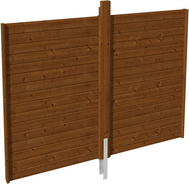 Skan Holz Rückwand Profilschalung aus Nadelholz in Nussbaum, B: 291 cm, H: 200 cm - Bild 1