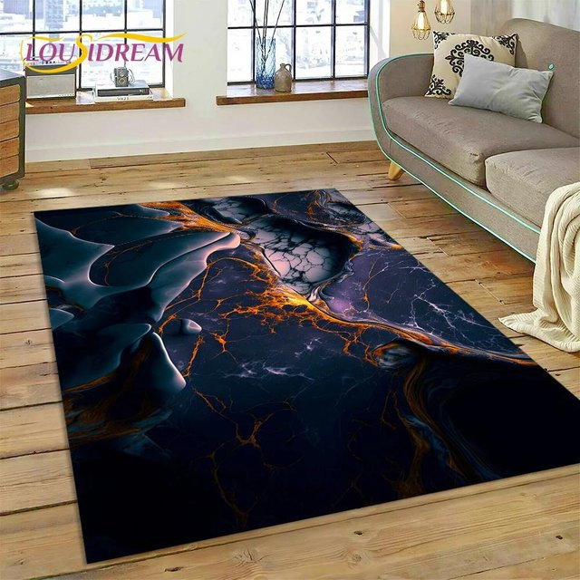 Karpetti Vulkan 3D Lava Magma Teppich, Schwarz, B/T: 60 x 40 cm - Bild 1