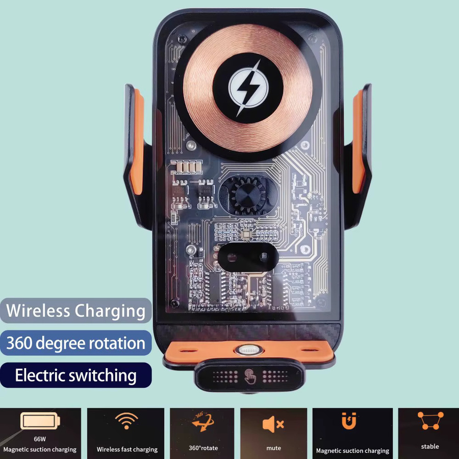 Drahtlose Handyhalterung für Nissan Qashqai J10 (2008-2015) mit Bluetooth und Ladefunktion in Schwarz - Bild 2