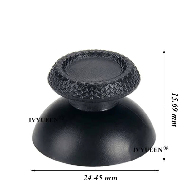 IVYUEEN 100 Stück Thumbstick 3D Analog Joystick Caps für PlayStation 5 PS5 DualSense Controller in Schwarz - Bild 3