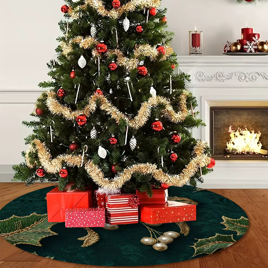 VIKAMA Luxus-Weihnachtsbaumschmuck mit floralem Design und Textilblumen für deine Weihnachtsdekoration - Bild 3
