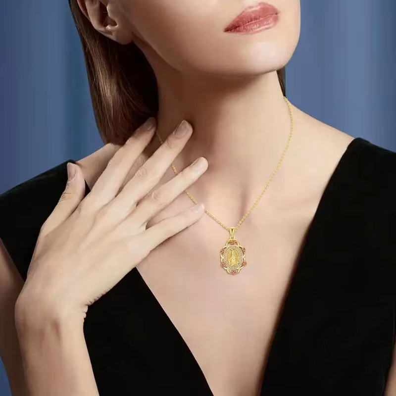 Huitan Halskette mit Anhänger, Gold, Zirkonia, Damen - Bild 3
