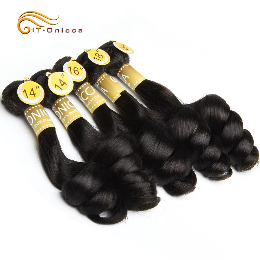 htonicca Haar Extensions Brasilianische Haarwebart, 5 Teile, Damen - Bild 2