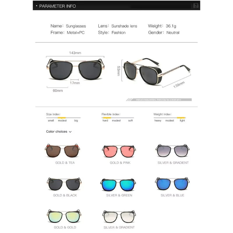 Rossi Sonnenbrille Herren, Vollrand, Retro Vintage - Bild 2