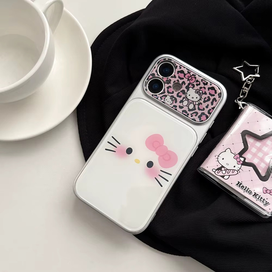 Sanrio Handyhülle mit rosa Leopardenmuster für iPhone 14 15 16 17 Pro Max in Pink und Weiß - Bild 2