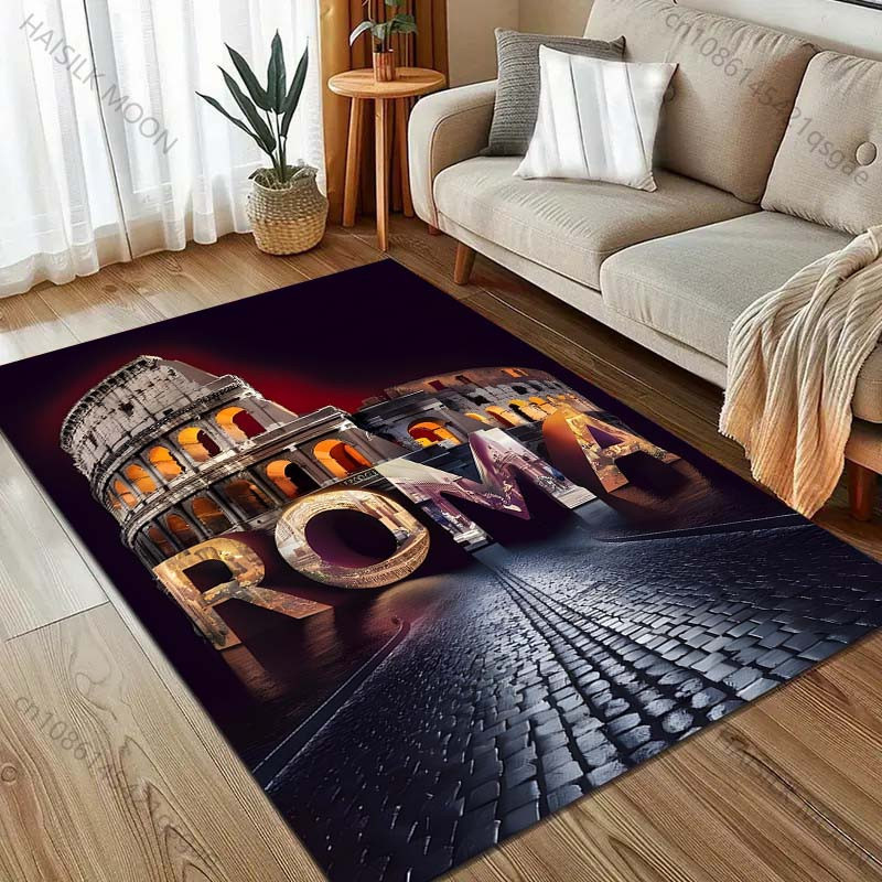 UQIDEHOME Druckteppich Rom Kolosseum Design für Wohnzimmer und Flur B/T: 60 x 40 cm - Bild 3