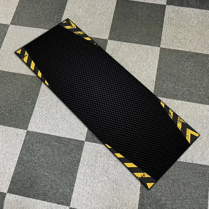 VIKAMA Motorsport Teppich im Rennstrecken-Stil, Schwarz-Gelb, B/T: 120 x 40 cm - Bild 6