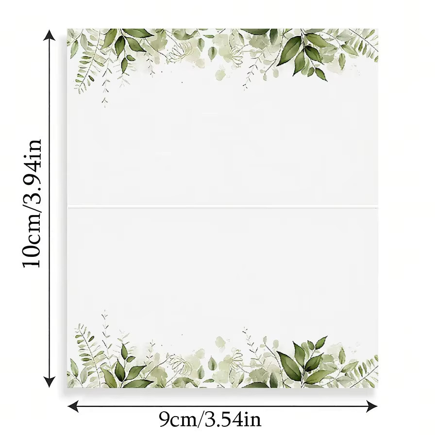 Weiße Tischkarten mit Pflanzenmuster aus Papier für Hochzeiten und Partys - Bild 2