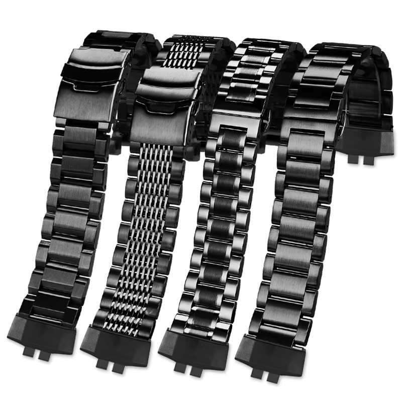HUANGZHI Uhrenarmband Edelstahl, Schwarz, Unisex - Bild 4