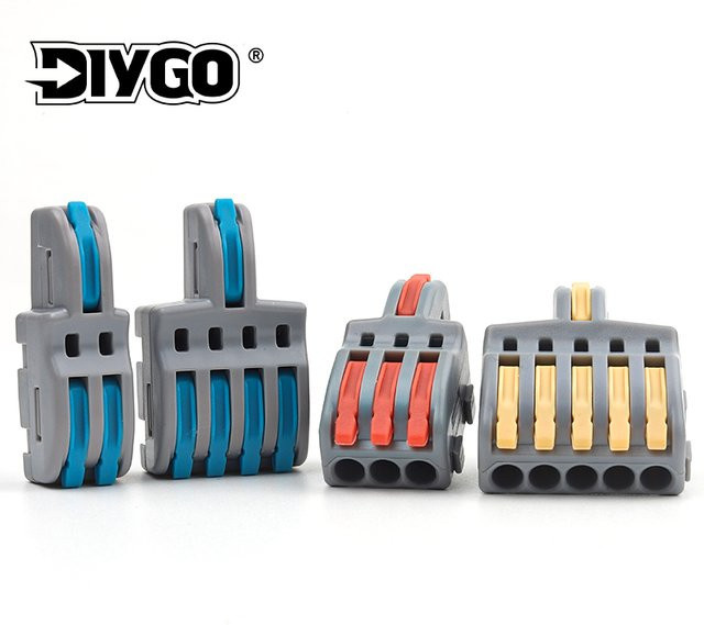 10er Set DIY GO Schnelle Verdrahtung Kabel Anschlüsse Universal Compact Splitter Elektrische Leiter Push-in Terminal Block AWG 28-12 - Bild 1