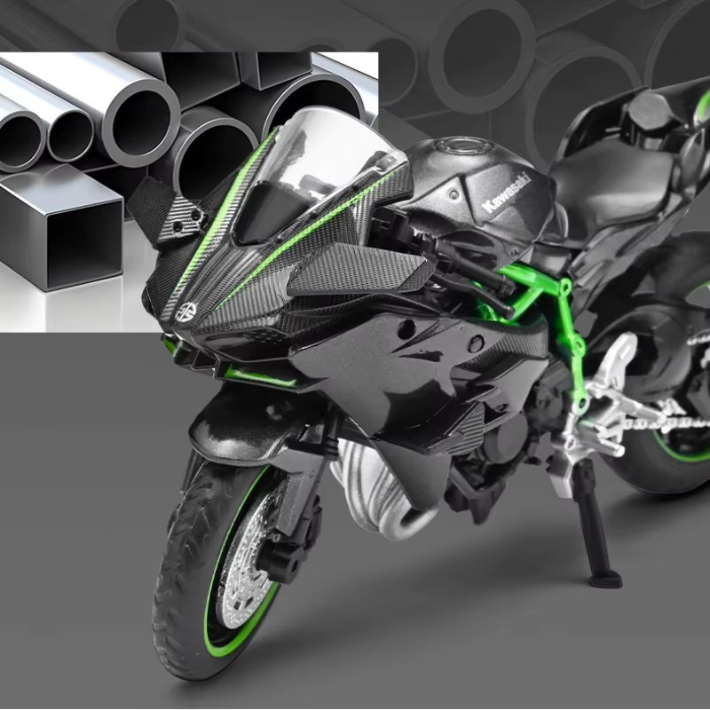1:18 H2R R1 GSX-R1000 Super Duke R Simulation Legierung Motorrad, Modell Spielzeug, Metall, Rot - Bild 3