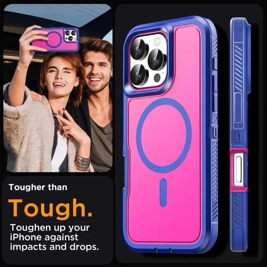 Ott-Box Armor Defender Hülle mit MagSafe Kompatibilität für iPhone 17 Pro Max, 16, 15, 14, 13, 12 in Schwarz - Bild 1