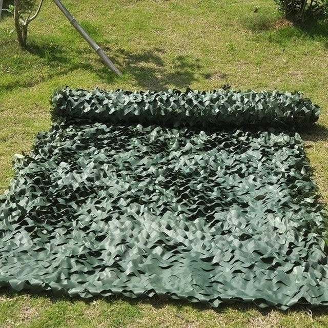 Taremid Camouflage Schattierungsnetz aus Polyester für Jagd, Camping und Fotografie, Grün/Mehrfarbig, B: 1,5 m, L: 20 m - Bild 1