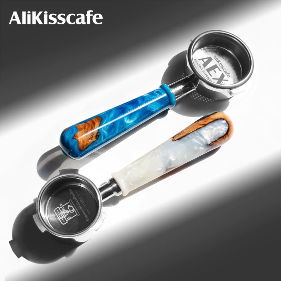 AliKisscafe Kaffee-Siebträger ohne Boden in Silber aus Edelstahl, 58 mm, für Gaggia E61 Nuova Hibrew Breville 9er Serie - Bild 2