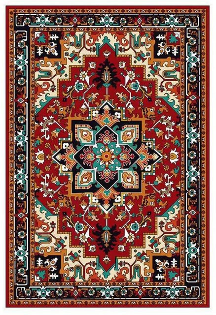 Lodestar Bohemianischer Teppich mit floralem Design, rutschfest und maschinengefertigt, Mehrfarbig, B/H: 90 x 60 cm - Bild 1
