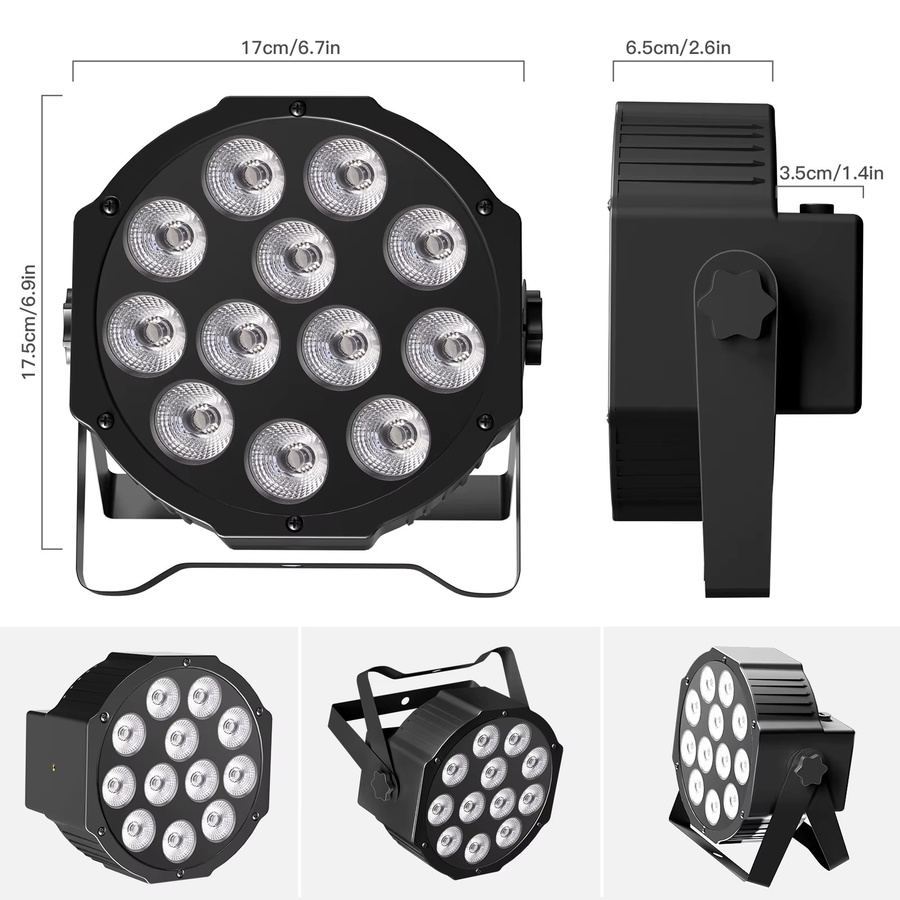 U'King 8er Set Batterie LED Par Licht RGBW mit Fernbedienung und Montagehalterung, Schwarz/Multicolor, für DJ, Party, Hochzeit und Geburtstag - Bild 6