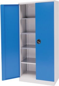 Bedrunka+Hirth Flügeltürenschrank mit Sicherheitszylinderschloss und 4 höhenverstellbaren Fachböden B/T/H: 93 x 50 x 195 cm - Bild 1