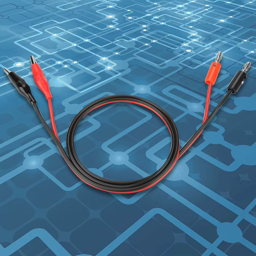 Aramox Bananenstecker-Kabel mit Bananen-Clips in Rot für einstellbare geregelte Stromversorgungen, 30 V, 5 A - Bild 2