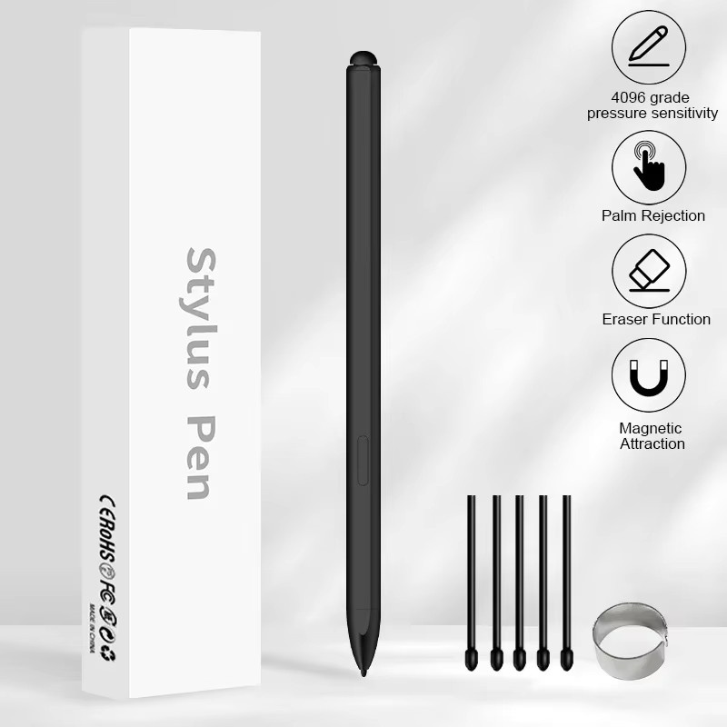 haozee EMR-Stylus-Stift für reMarkable 2 mit 4096 Druckstufen, Radierer, Handballenerkennung und Neigungserkennung, Schwarz - Bild 1