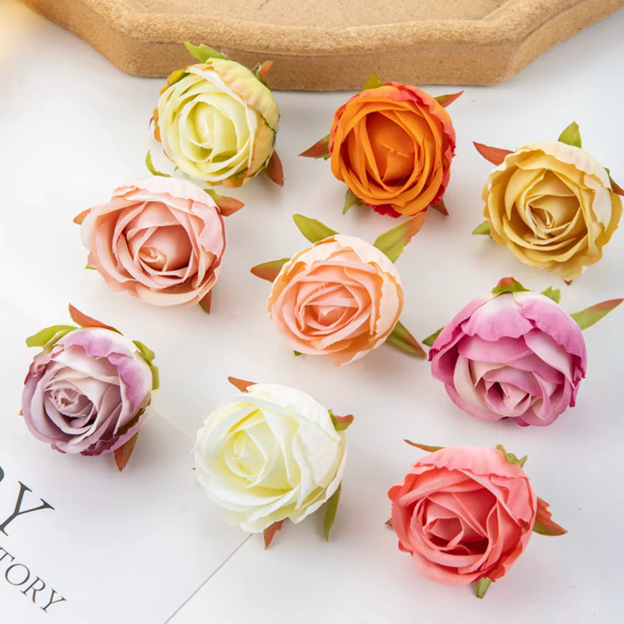 TTCY Seiden-Kunstblumen Rosen in Pink und Multicolour für Hochzeiten, Partys und Garten-Dekoration, 10 Stück - Bild 2