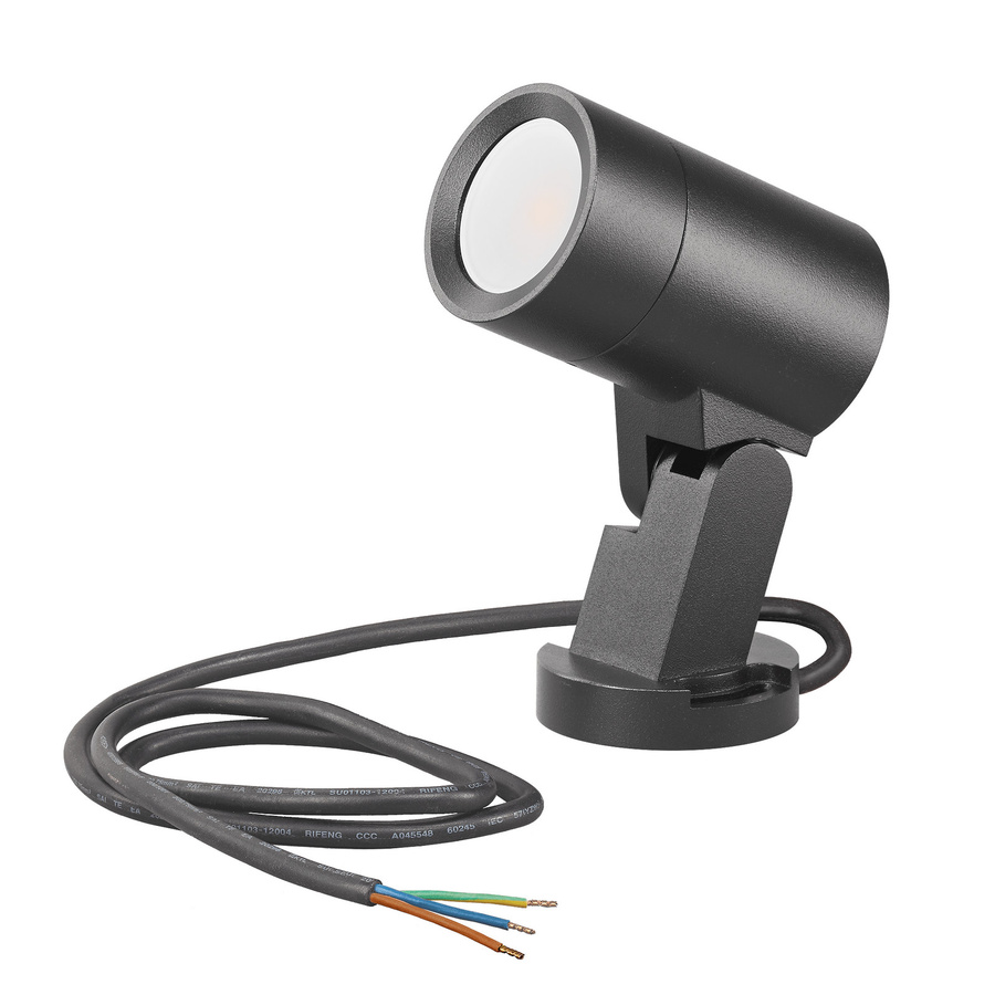 Luxvenum Gartenstrahler mit LED und Milchglas in Schwarz Matt inklusive Erdspieß, dimmbar, IP65, 7W, 230V - Bild 1