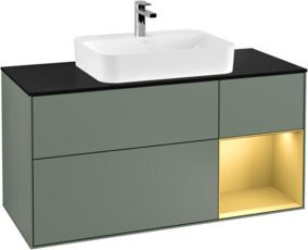 V&B Waschtischunterschrank Finion in Olivenmatt Lackierung, Breite: 120 cm, Tiefe: 50,1 cm, Höhe: 50,1 cm - Bild 1