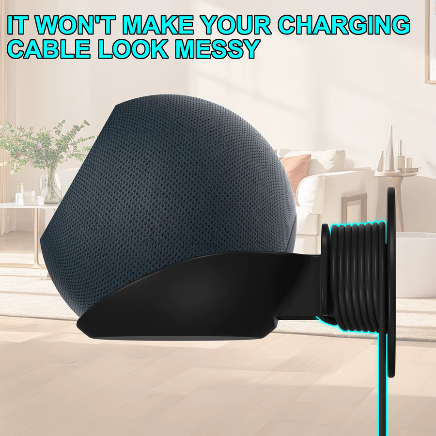 Wandhalterung und Audio-Aufbewahrungsregal für Echo Dot Max, Echo Dot, Echo Pop, Echo Spot und Home Pod Mini in Schwarz - Bild 4