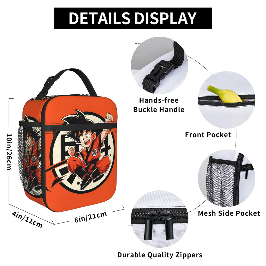 Bandai Dragon Ball Lunch Bag Father & Son Goku Isolierte Kühltasche für Unisex in Orange B: 26,0 cm, T: 21,0 cm - Bild 5