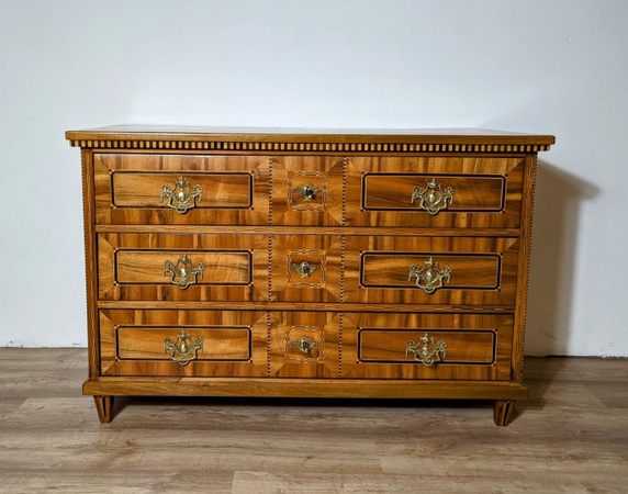 Antikhof Brück Louis Seize Kommode Nussbaum Braun B/T/H: 86 x 60 x 124 cm