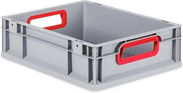 PROREGAL Eurobox Nextgen Color Transportbox mit Griffen und glattem Boden, Rot, H x B x T: 12 x 30 x 40 cm, 11 Liter - Bild 1