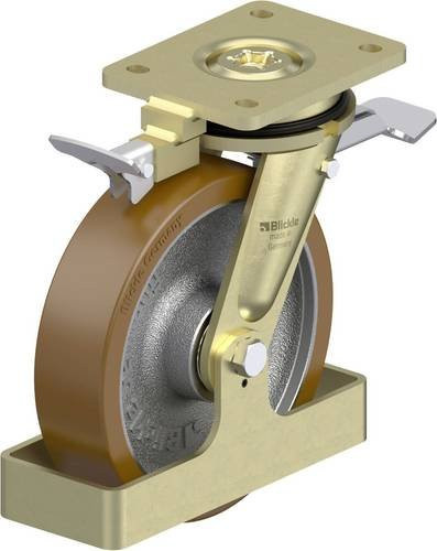 Blickle Schwerlast-Lenkrolle LS-GB 200K-ST-RI4-FS in Silber, Rad-Durchmesser: 200 mm, Tragfähigkeit: 1000 kg - Bild 1